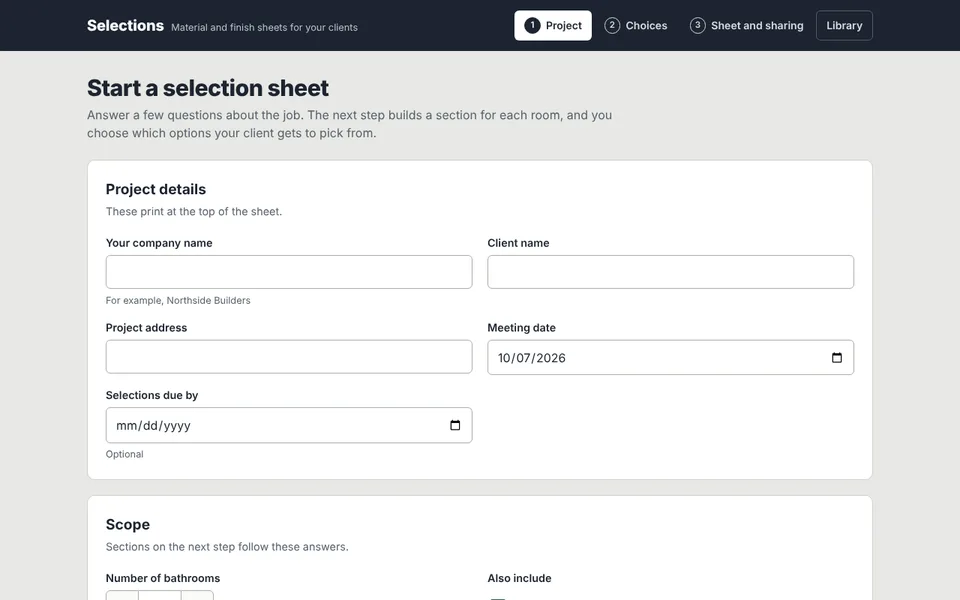 The Selections app