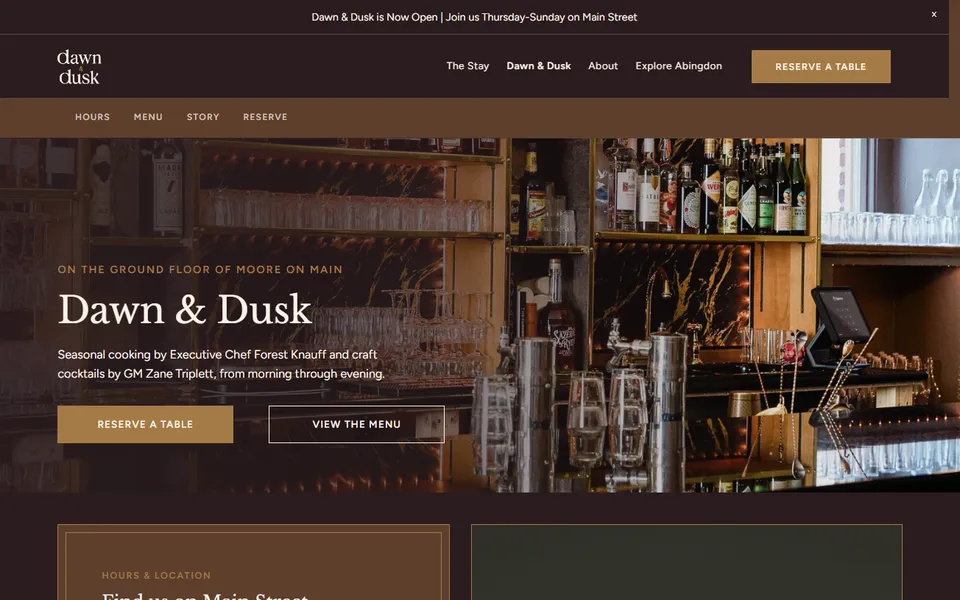 Home page of the Dawn & Dusk website