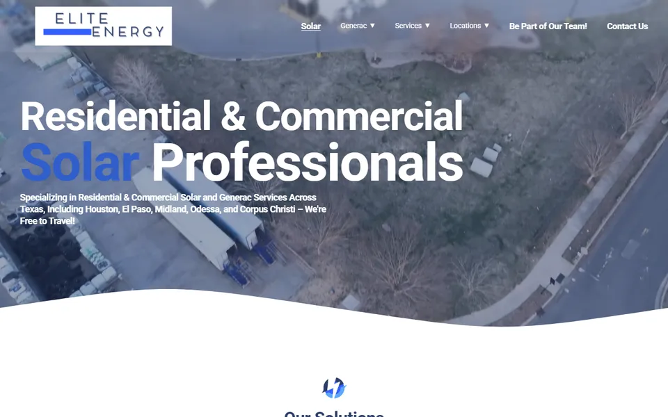 Home page of the Elite Energy website