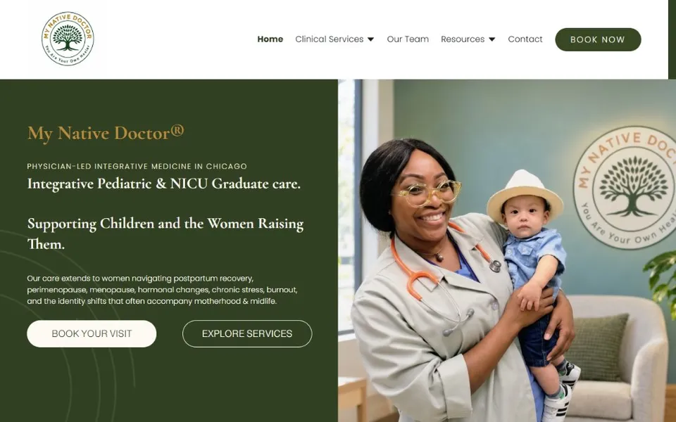 Home page of the My Native Doctor website