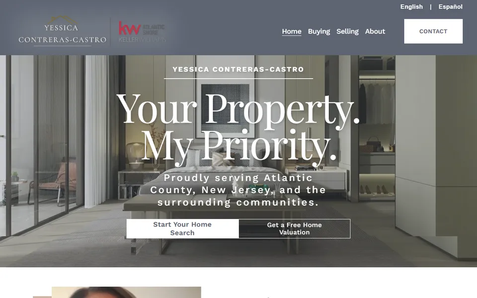 Home page of the Yessica Contreras-Castro, Realtor website